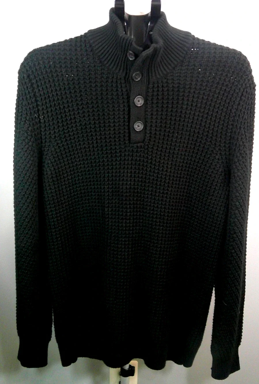 Banana Republic Men's Medium Mock Neck Thick Heavy Knitted Sweater New Black